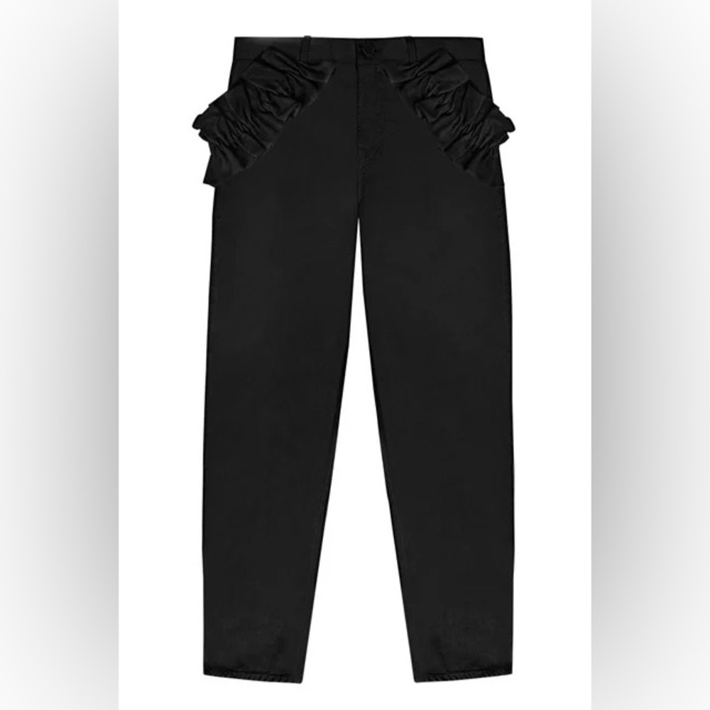 J BRAND By Simone Rocha Womens Jeans Ruffle Black Straight Size 25 SR9020T142
